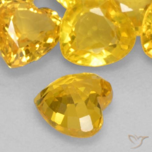 Sapphire Gemstones in 4.4 x 4.3 mm Size for Sale, Sapphire Stones in Golden Color
