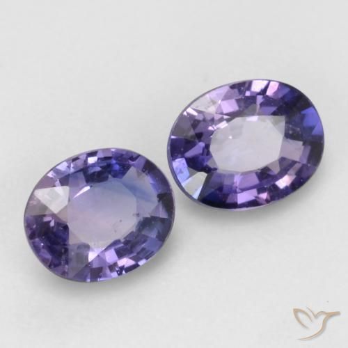 0.77 ctw Violet Sapphire Stones, Natural Sapphire in Oval Facet Shape for Sale