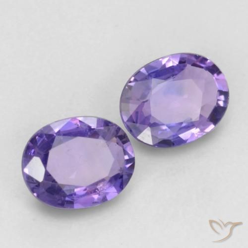 0.76 ctw Violet Sapphire Stones, Natural Sapphire in Oval Facet Shape for Sale