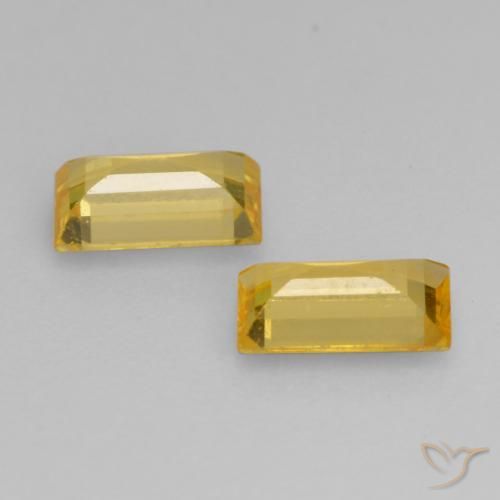 Sapphire Gemstones in 5 x 3 mm (calibrated) Size for Sale, Sapphire Stones in Golden Orange Color