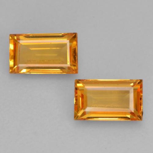 Naranja medio Zafiro Gema - 0.3ct Faceta en Estilo Baguette (ID: 537130)
