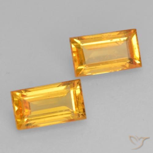 0.78 ctw Golden Sapphire Stones, Natural Sapphire in Baguette Facet Shape for Sale