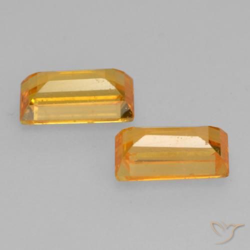 Sapphire Gemstones in 5 x 3 mm (calibrated) Size for Sale, Sapphire Stones in Orange-Gold Color