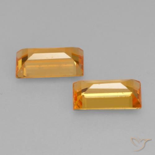 Sapphire Gemstones in 5 x 3 mm (calibrated) Size for Sale, Sapphire Stones in Medium Orange Color
