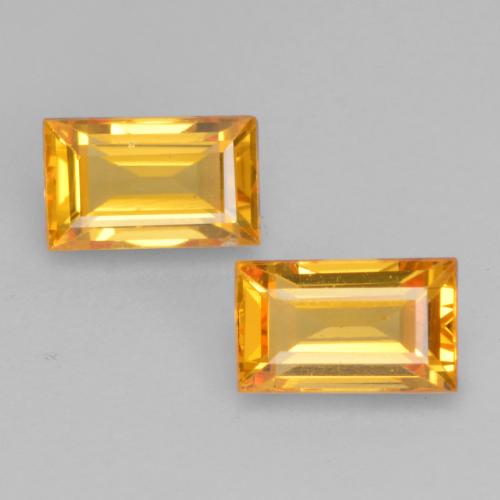 Dorado naranja Zafiro Gema - 0.4ct Faceta en Estilo Baguette (ID: 537136)