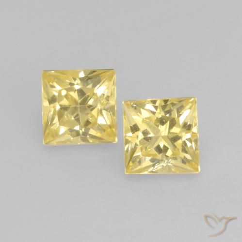 Loser gelber Saphir von 0,64 ct, 3,5 x 3,5 mm im Princess-Schliff aus Tansania, Photo A