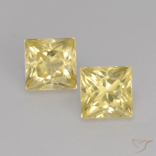Loser gelber Saphir von 0,78 ct, 3,7 x 3,7 mm im Princess-Schliff aus Tansania, Photo A