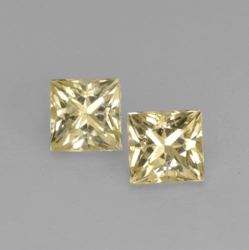 Light Golden-Yellow Sapphire Gem - 0.3ct Princess-Cut (ID: 537491)