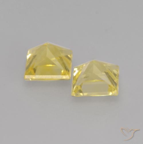 Sapphire Gemstones in 3.7 x 3.6 mm Size for Sale, Sapphire Stones in Tuscany Yellow Color