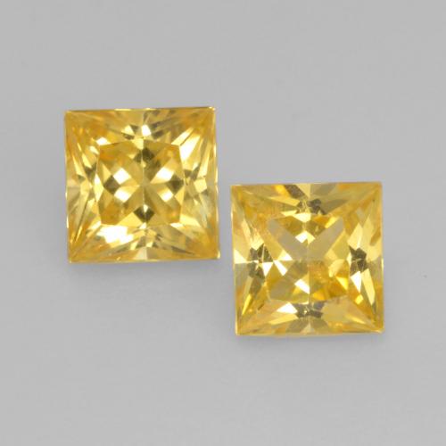 Dorado Zafiro Gema - 0.4ct Corte Princesa (ID: 537493)