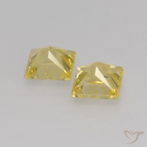 Sapphire Gemstones in 3.6 x 3.6 mm Size for Sale, Sapphire Stones in Tuscany Yellow Color