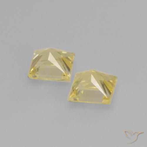 Sapphire Gemstones in 3.3 x 3.2 mm Size for Sale, Sapphire Stones in Light Yellow Color