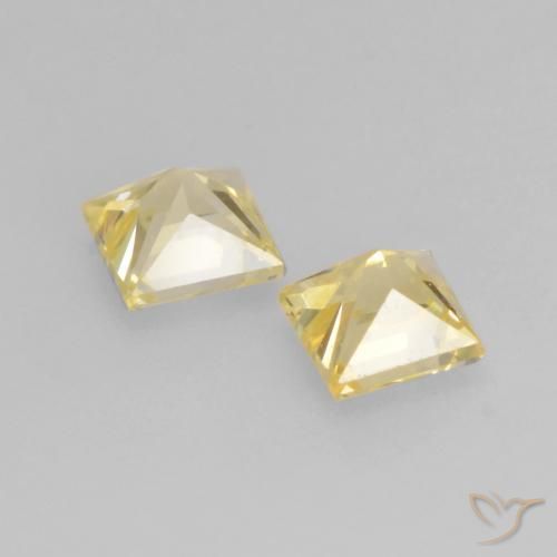 Sapphire Gemstones in 2.9 x 2.9 mm Size for Sale, Sapphire Stones in Light Gold Color