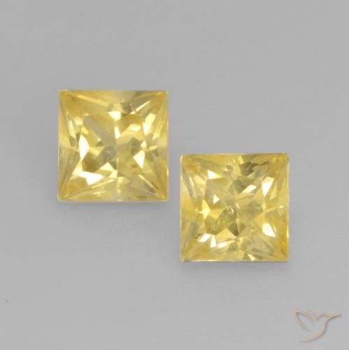 0.66ctw Natural Tuscany Yellow Sapphire, Square, VVS-VS