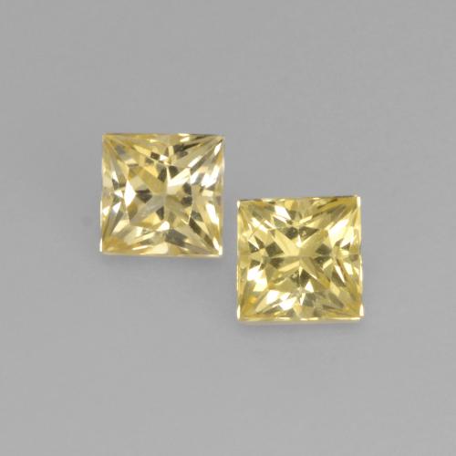 Light Gold Sapphire Gem - 0.2ct Princess-Cut (ID: 537498)