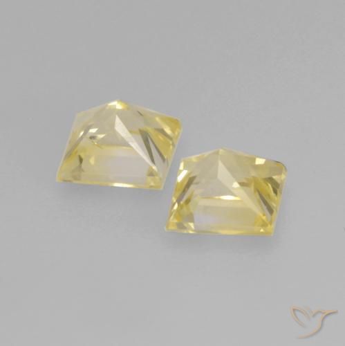 Sapphire Gemstones in 3.5 x 3.5 mm Size for Sale, Sapphire Stones in Light Yellow Color
