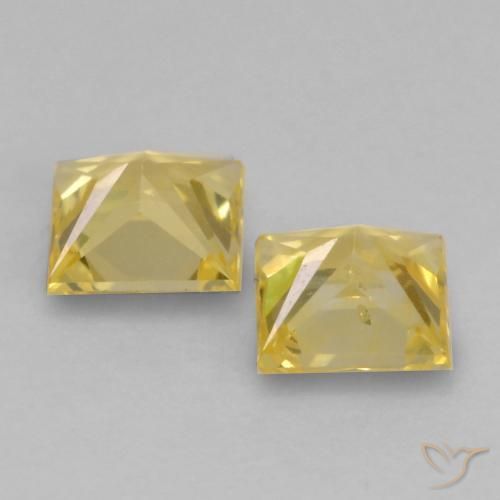 Sapphire Gemstones in 3.7 x 3.6 mm Size for Sale, Sapphire Stones in Tuscany Yellow Color