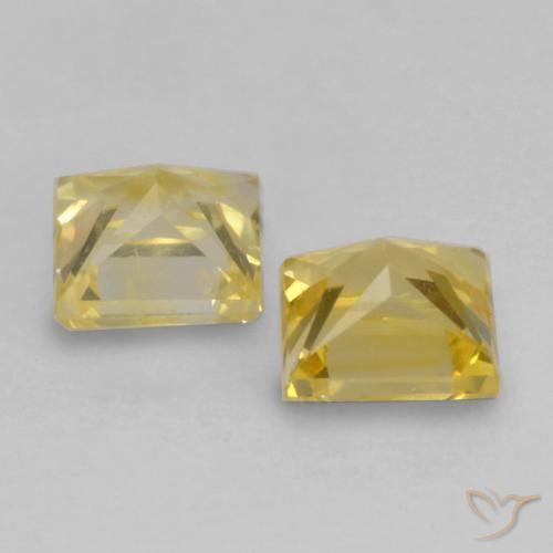 Sapphire Gemstones in 3.2 x 3.2 mm Size for Sale, Sapphire Stones in Tuscany Yellow Color