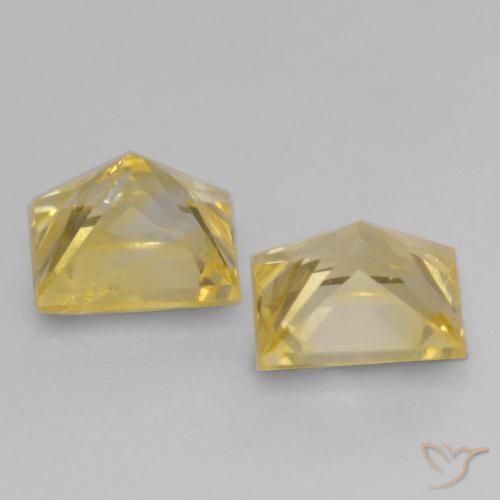 Sapphire Gemstones in 3.9 x 3.8 mm Size for Sale, Sapphire Stones in Tuscany Yellow Color