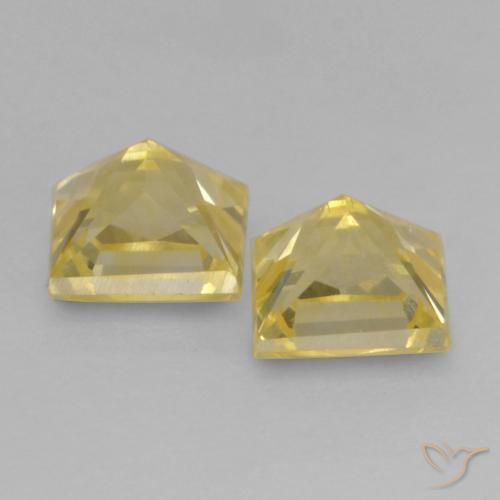 Sapphire Gemstones in 3.7 x 3.6 mm Size for Sale, Sapphire Stones in Medium Yellow Color