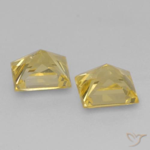 Sapphire Gemstones in 3.6 x 3.6 mm Size for Sale, Sapphire Stones in Medium Yellow Color