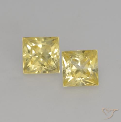 0.64ctw Natural Tuscany Yellow Sapphire, Square, VVS-VS