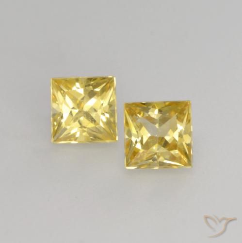 0.53ctw Natural Tuscany Yellow Sapphire, Square, VVS-VS