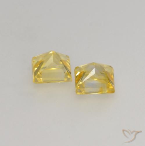 Sapphire Gemstones in 3.3 x 3.2 mm Size for Sale, Sapphire Stones in Tuscany Yellow Color