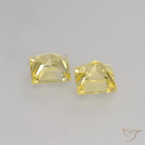 Sapphire Gemstones in 3.3 x 3.3 mm Size for Sale, Sapphire Stones in Tuscany Yellow Color