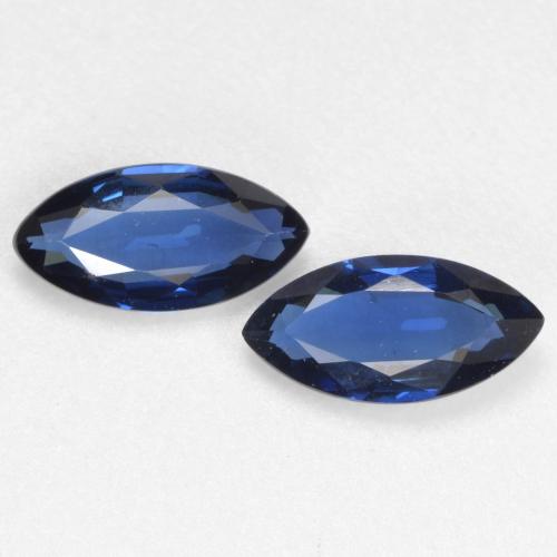 Navy Blue Sapphire Gem - 0.4ct Marquise Facet (ID: 538025)