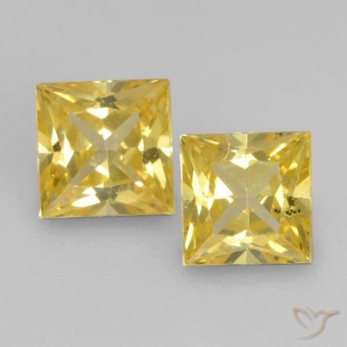 0.64ctw Natural Deep Yellow Sapphire, Square, VVS-VS