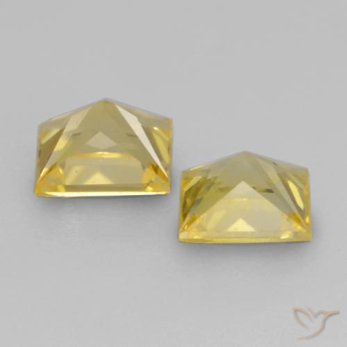 Sapphire Gemstones in 3.6 x 3.6 mm Size for Sale, Sapphire Stones in Deep Yellow Color
