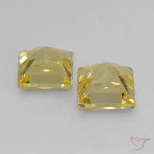 Sapphire Gemstones in 3.4 x 3.4 mm Size for Sale, Sapphire Stones in Medium Yellow Color