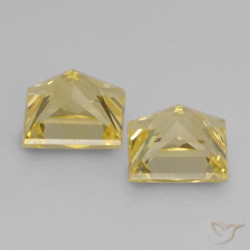 Sapphire Gemstones in 3.7 x 3.7 mm Size for Sale, Sapphire Stones in Medium Yellow Color
