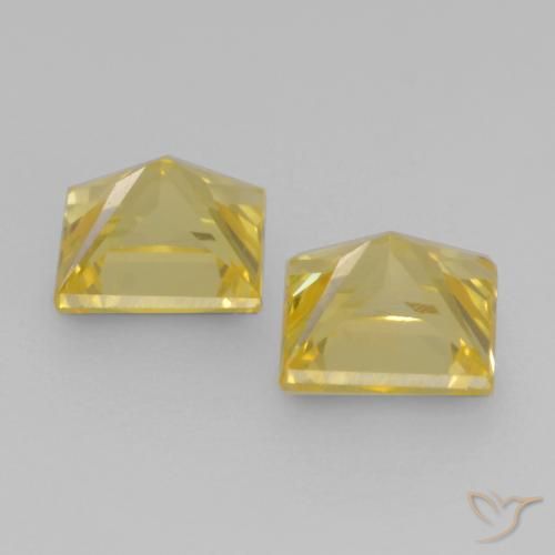 Sapphire Gemstones in 3.7 x 3.6 mm Size for Sale, Sapphire Stones in Medium Yellow Color