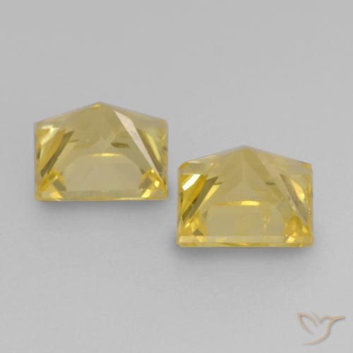Sapphire Gemstones in 3.6 x 3.6 mm Size for Sale, Sapphire Stones in Tuscany Yellow Color