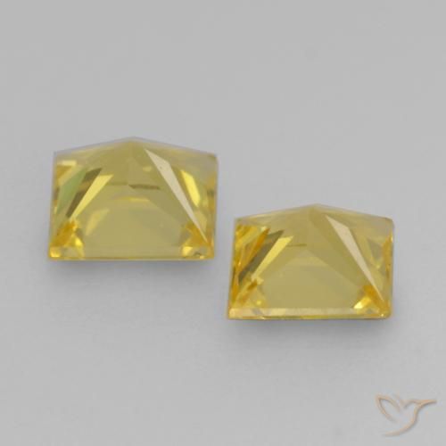 Sapphire Gemstones in 3.5 x 3.5 mm Size for Sale, Sapphire Stones in Medium Yellow Color