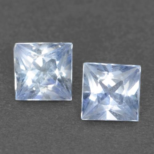 Bluish White Sapphire Gem - 0.2ct Princess-Cut (ID: 538272)