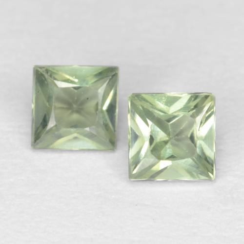 Light Green Sapphire Gem - 0.2ct Princess-Cut (ID: 538273)