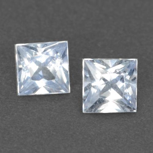Bianco bluastro Zaffiro Gem - 0.2ct Taglio Princess (ID: 538274)