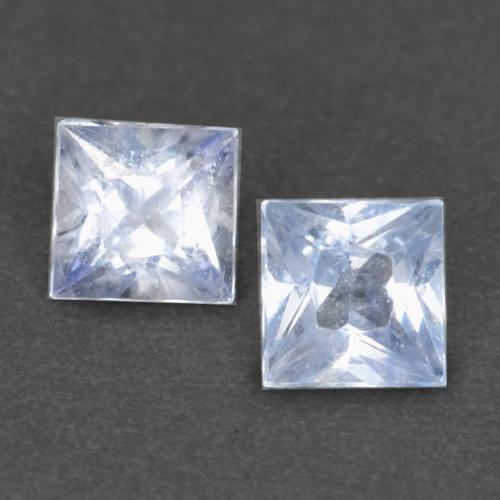 Bluish White Sapphire Gem - 0.2ct Princess-Cut (ID: 538279)