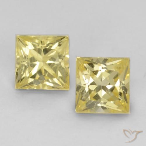 0.64ctw Natural Tuscany Yellow Sapphire, Square, VVS-VS