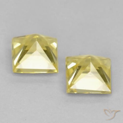 Sapphire Gemstones in 3.4 x 3.4 mm Size for Sale, Sapphire Stones in Tuscany Yellow Color