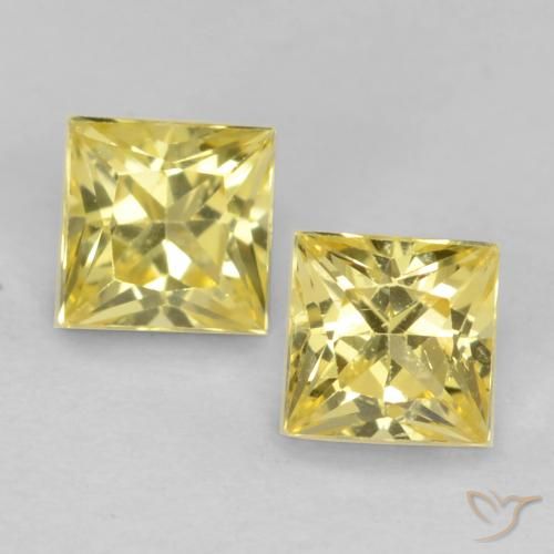 0.64ctw Natural Tuscany Yellow Sapphire, Square, VVS-VS