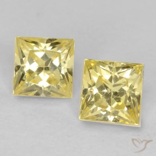 Loser gelber Saphir von 0,66 ct, 3,7 x 3,6 mm im Princess-Schliff aus Tansania, Photo A