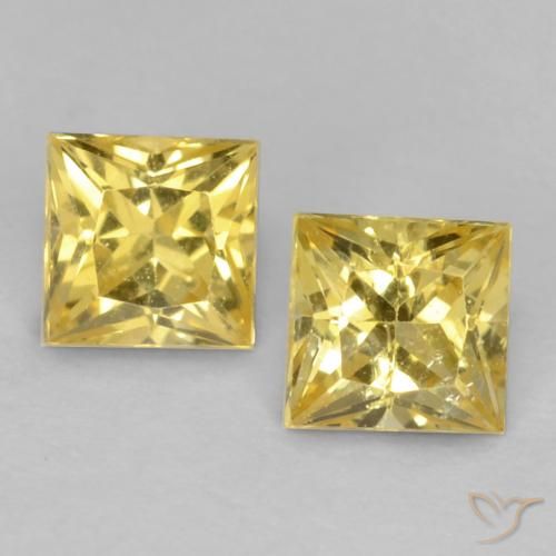 0.68ctw Natural Tuscany Yellow Sapphire, Square, VVS-VS