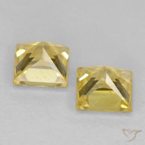 Sapphire Gemstones in 3.6 x 3.6 mm Size for Sale, Sapphire Stones in Tuscany Yellow Color