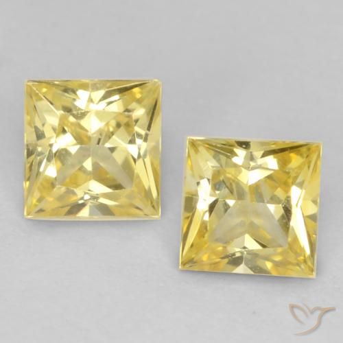 0.70ctw Natural Medium Yellow Sapphire, Square, VVS-VS