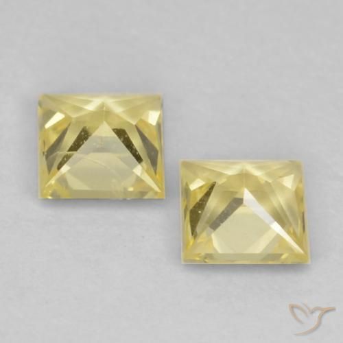 Sapphire Gemstones in 3 x 3 mm (calibrated) Size for Sale, Sapphire Stones in Medium-Light Yellow Color
