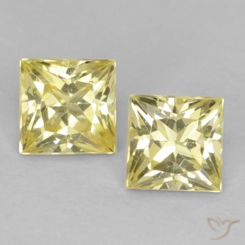 0.74ctw Natural Tuscany Yellow Sapphire, Square, VVS-VS